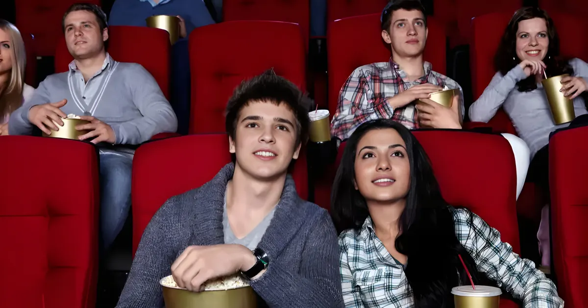 Livros de romance ao lado de rolos de filme, representando adaptações cinematográficas