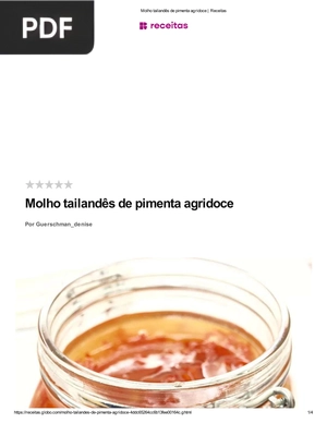 Molho tailandês de pimenta agridoce