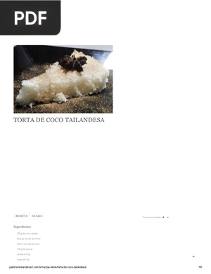 Torta de coco tailandesa