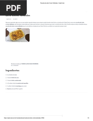 Leite Creme Tailândes