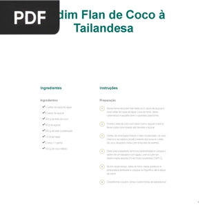Pudim Flan de Coco à Tailandesa