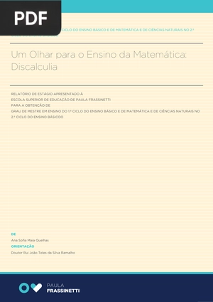 Um Olhar para o Ensino da Matemática: Discalculia
