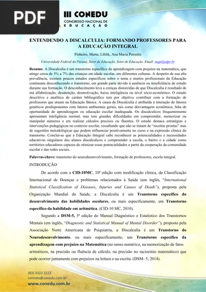 Entendendo a discalculia: formando professores para a educação integral