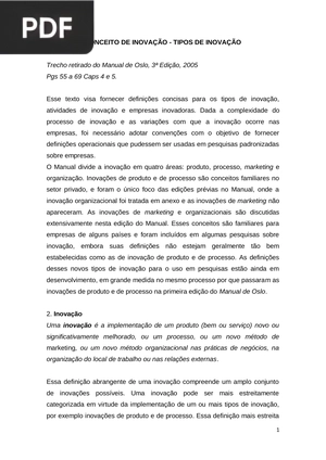 Conceito de Inovação - Tipos de Inovação