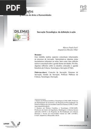 Inovação Tecnológica: da definição à ação