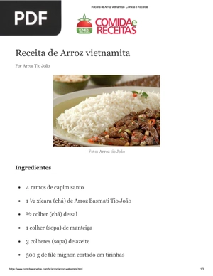 Receita de Arroz vietnamita