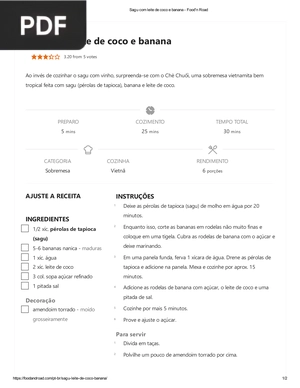 Che Chuoi – Sagu com leite de coco e banana