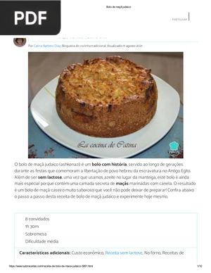 Receita de Bolo de maçã judaico