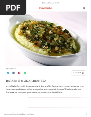 Batata á moda libanesa