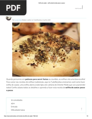 Receita de Esfiha de zaatar