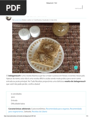Receita de Babaganoush