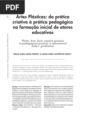 Artes Plasticas: da prática criativa á prática pedagógica na formação inicial de atores educativos