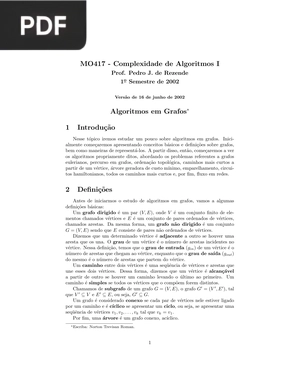 Algoritmos em Grafos