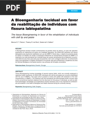 A Bioengenharia tecidual em favor da reabilitação de indivíduos com fissura labiopalatina (Artigo)