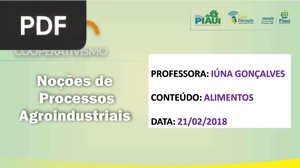 Noções de Processos Agroindustriais (Apresentação)