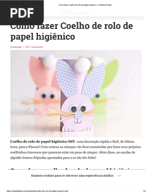 Como fazer Coelho de rolo de papel higiênico