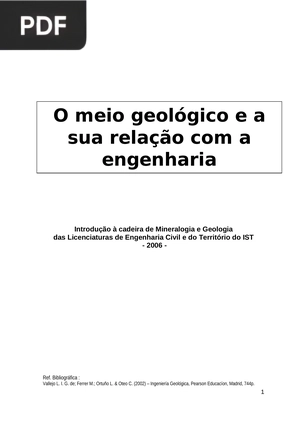 O meio geológico e a sua relação com a engenharia (Artigo)