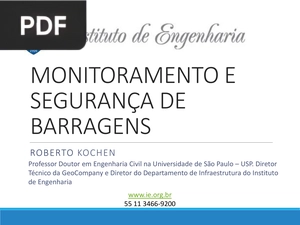 Monitoramento e segurança de barragens (Apresentação)