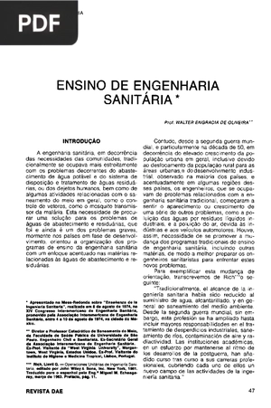 Ensino de engenharia sanitaria