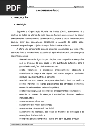 Saneamento básico (Artigo)