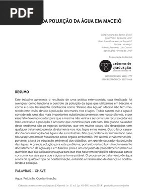 Controle da poluição da água em Maceió