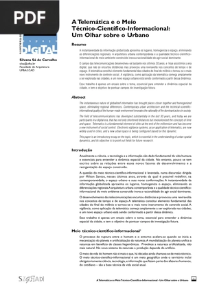 A Telemática e o Meio Técnico-Científico-Informacional: Um Olhar sobre o Urbano (Artigo)