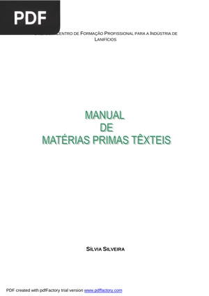 Manual de Matérias Primas Têxteis