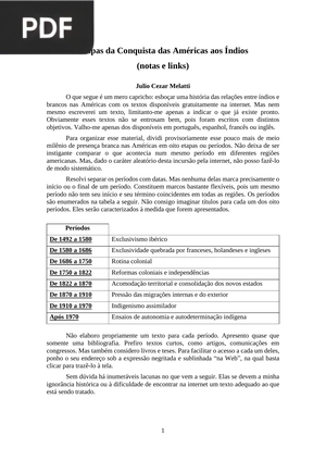 Etapas da Conquista das Américas aos Índios