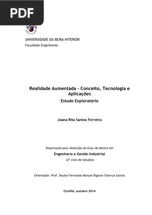 Realidade Aumentada - Conceito, Tecnologia e Aplicações