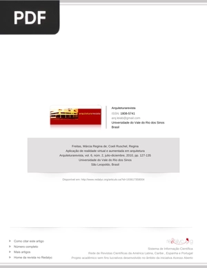 Aplicação de realidade virtual e aumentada em arquitetura (Artigo)
