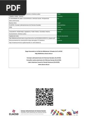 Colonialidade do poder, Eurocentrismo e América Latina