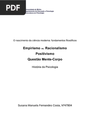 Empirismo vs. Racionalismo Positivismo Quest„o Mente-Corpo (Articulo)
