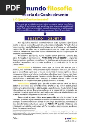 Teoria do Conhecimento