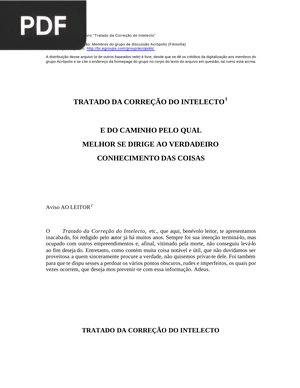 Tratado da Correção do Intelecto