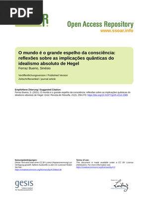 O mundo é o grande espelho da consciência: reflexões sobre as implicações quânticas do idealismo absoluto de Hegel