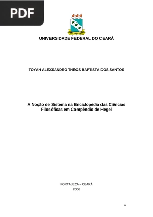 A Noção de Sistema na Enciclopédia das Ciências Filosóficas em Compêndio de Hegel
