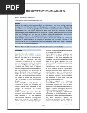 A ética e o belo segundo Kant: Pela faculdade do Julgar