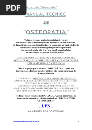Manual Técnico de “Osteopatia”