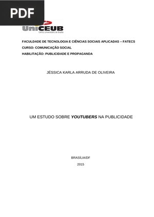 Umestudo sobre youtubers na publicidade