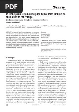 As Ciências da Terra na disciplina de Ciências Naturais do ensino básico em Portugal