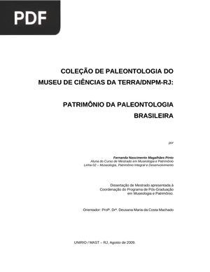 Coleção de paleontologia do museu de ciências da Terra/DNPM-RJ