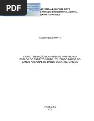Caracterização do ambiente marinho do estado do Espiritu Santo utilizando dados do Banco Nacional de dados oceanográficos