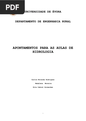 Apontamentos para as aulas de hidrologia