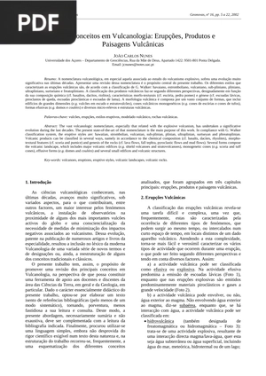 Novos Conceitos em Vulcanologia