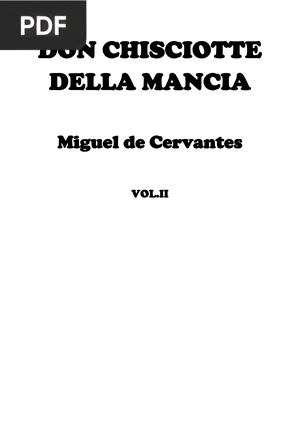 Don Chisciotte della Mancia (Dom Quixote de la Mancha)
