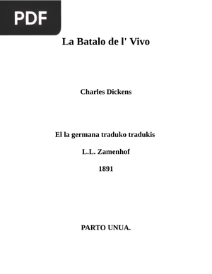 La Batalo de l' Vivo (A batalha da vida)
