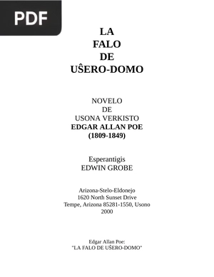 La Falo de Uŝero-Domo (A Queda da Casa de Usher)