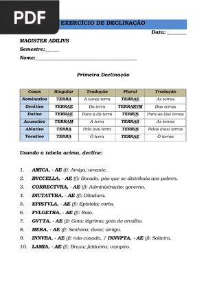 Exercício de declinação