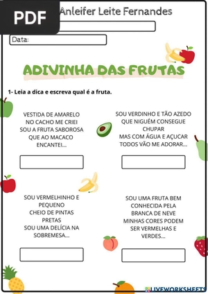 Adivinha das frutas.