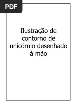 Ilustração de contorno de unicórnio desenhado à mão